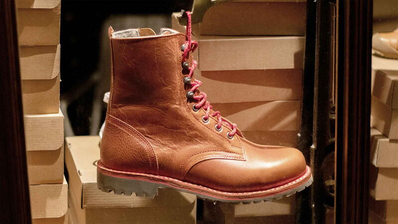 Brown work boots